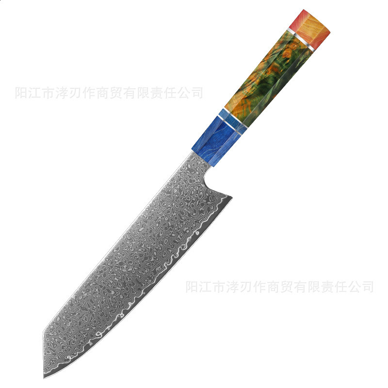 8 Inch Chef Knife 67 Layers Damascus Steel Kitchen Knives Stabilized Colored Wood Handle Professional Japanese Kiritsuke Kn 260402 - view 7