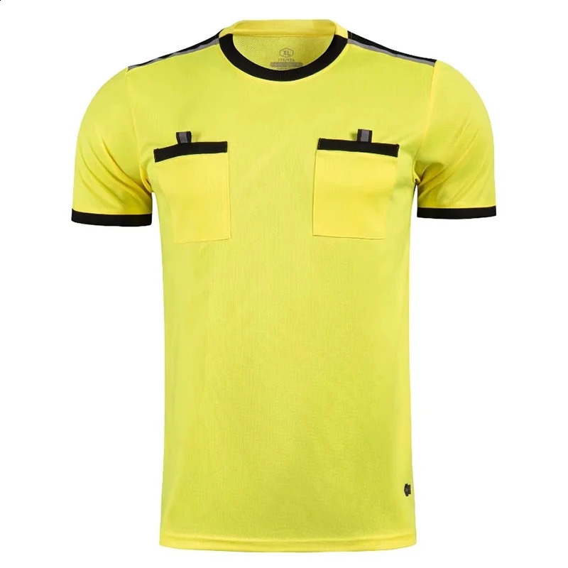 Professional Men Referee Uniforms soccer football Shirts Pockets Judge Short Sleeve Team Shirt Sportswear Clothes 260819 - view 5