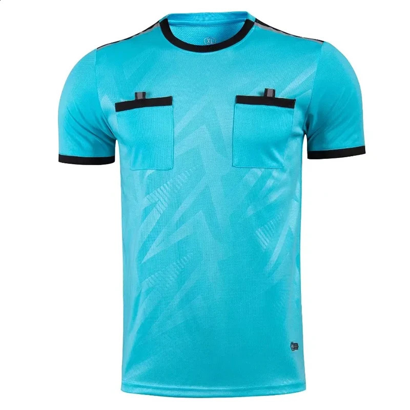 Professional Men Referee Uniforms soccer football Shirts Pockets Judge Short Sleeve Team Shirt Sportswear Clothes 260819
