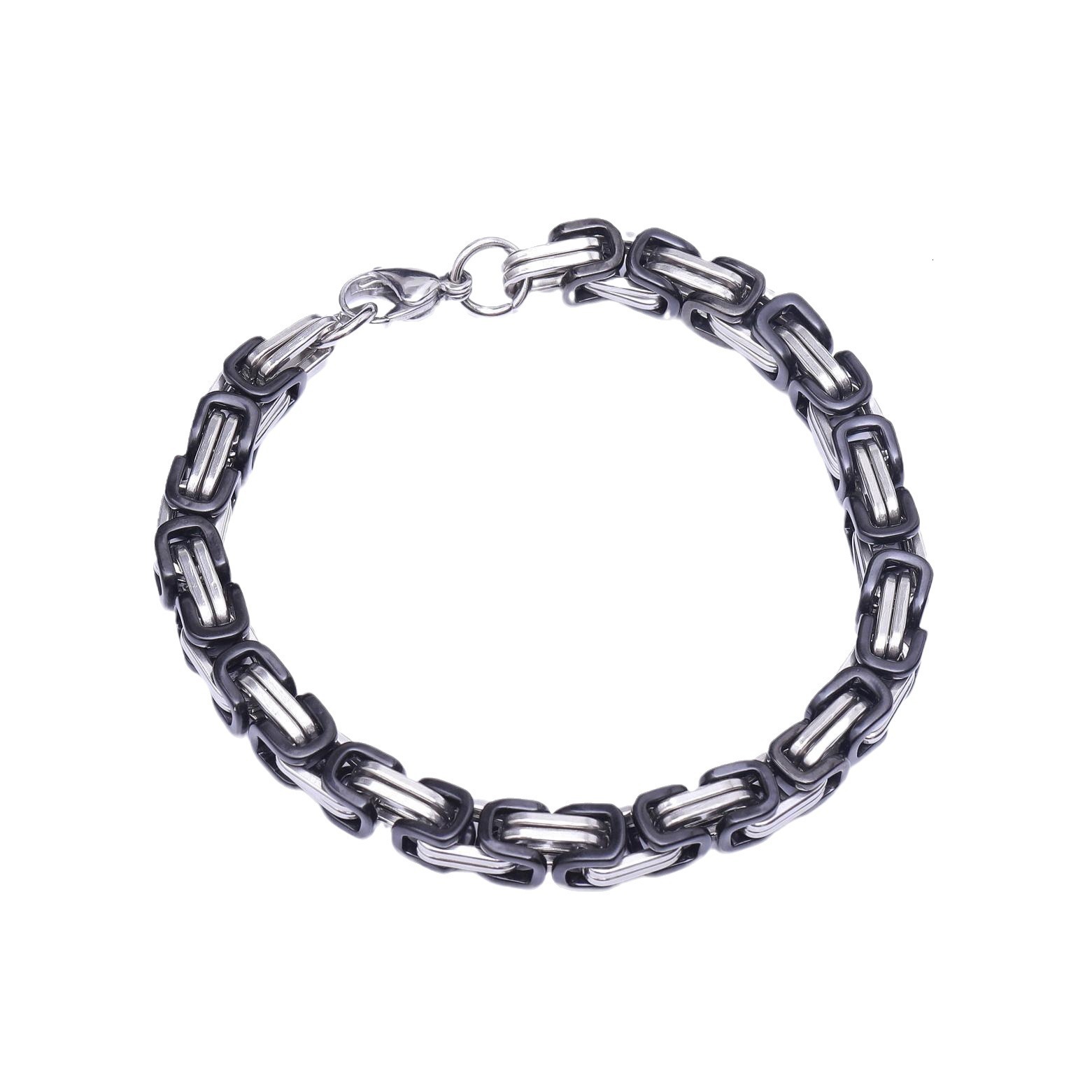 Cross-Border Hot Selling Titanium Steel Loop Men's Necklace Byzantine Emperor Chain Electroplated 18K Gold Manufacturer In Stock Wholesale - view 6