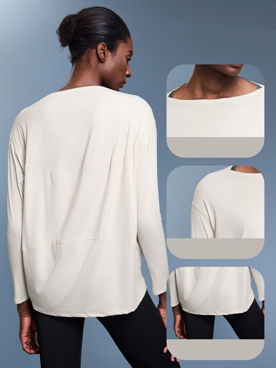 Stretchy Yoga Wear New Women Shirts Casual Soft Breathable Joker Loose Quick Drying Long Sleeved * Shirt Breathable Fashion Top Fitness Clothes Sports - view 9