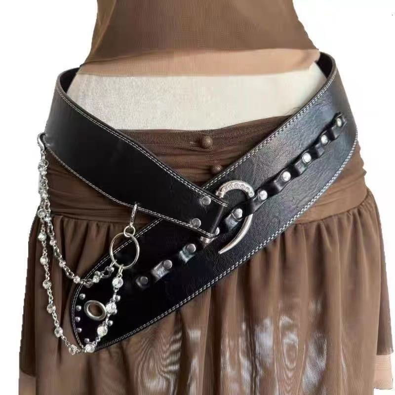 European American punk style rivet retro hot girl black vers