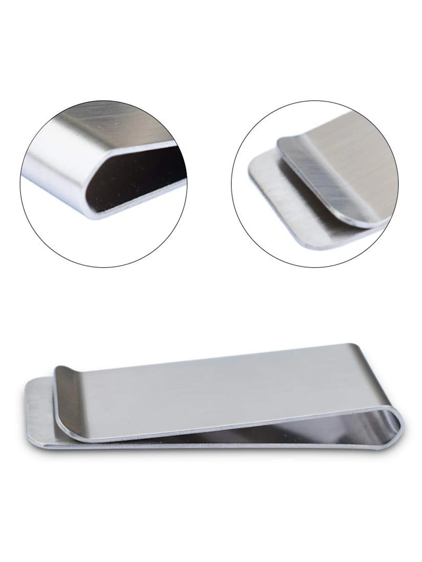 Minimalist Solid Color Stainless Steel Mens Mini Wallet Metal Ultrathin Cash Clip Compact Portable Wallet Clip Unisex 260820 - view 5