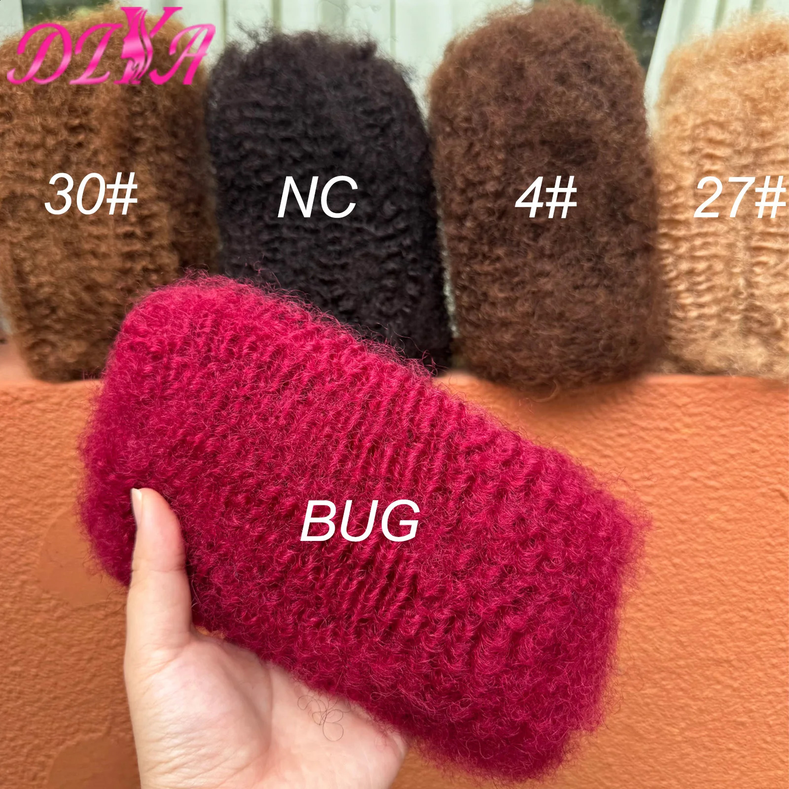 10-18inch Afro Kinky Bulk Human Hair Colored for Braiding Twist Peruvian QVR Remy Hair Dreadlock African Braids Hair 260819 - view 5