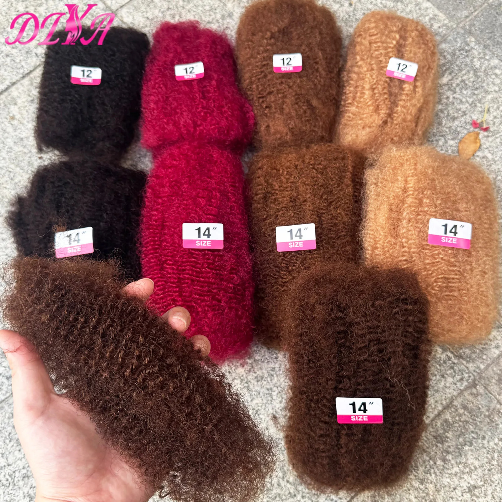 10-18inch Afro Kinky Bulk Human Hair Colored for Braiding Twist Peruvian QVR Remy Hair Dreadlock African Braids Hair 260819 - view 4