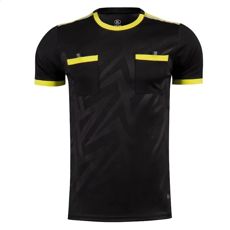 Professional Men Referee Uniforms soccer football Shirts Pockets Judge Short Sleeve Team Shirt Sportswear Clothes 260819 - view 3