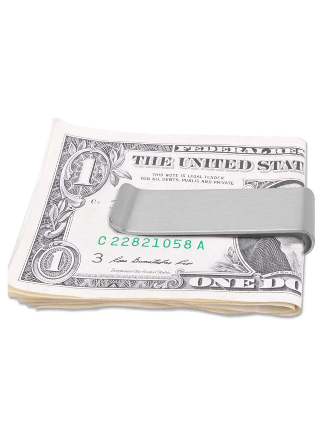 Minimalist Solid Color Stainless Steel Mens Mini Wallet Metal Ultrathin Cash Clip Compact Portable Wallet Clip Unisex 260820 - view 4