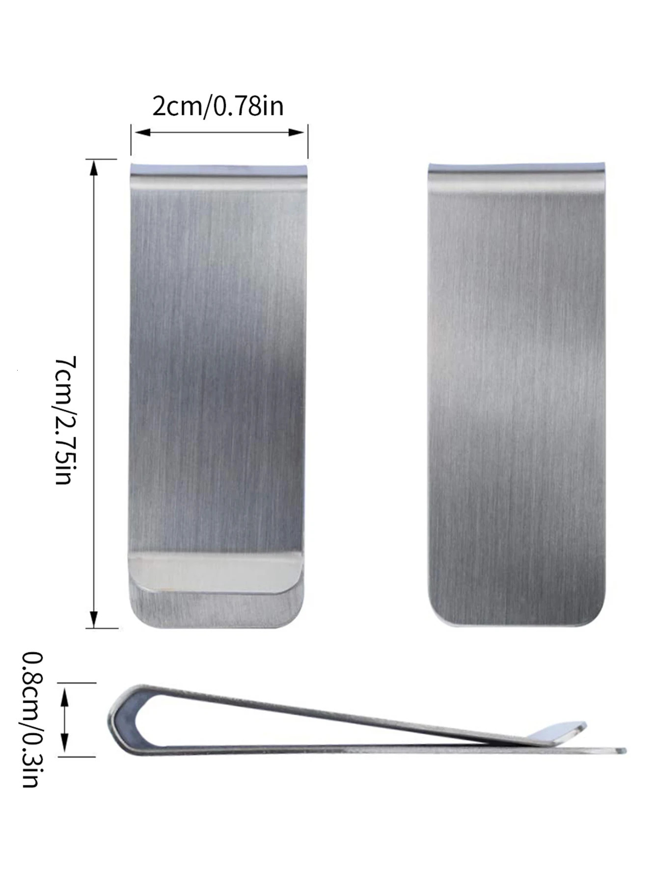 Minimalist Solid Color Stainless Steel Mens Mini Wallet Metal Ultrathin Cash Clip Compact Portable Wallet Clip Unisex 260820 - view 6