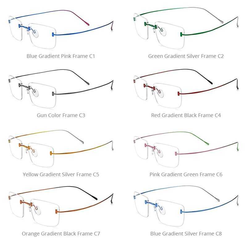 FONEX Titanium Glasses Frame Men Brand Design Rimless Square Eyeglasses High-Quality Frameless Ultralight-Weight Eyewear 85871 C2601014 - view 7