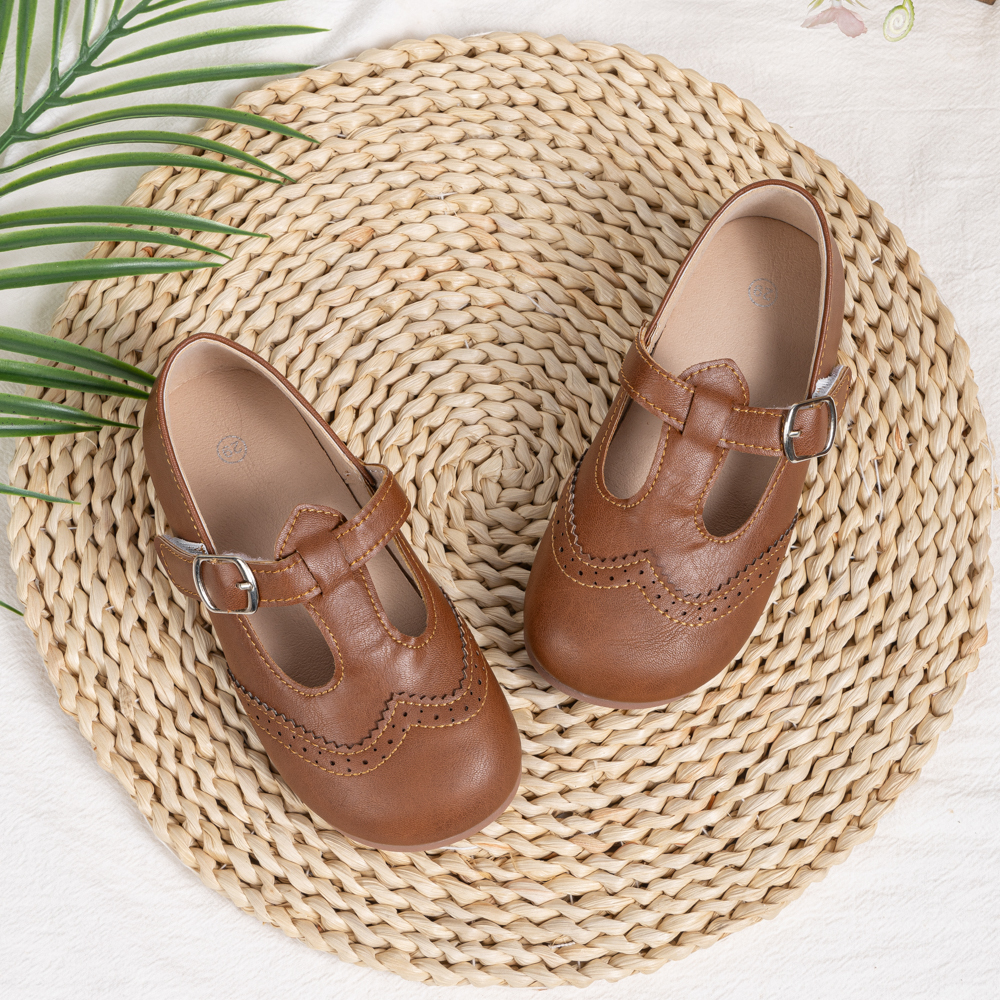 Girls T-Strap Brogue Mary Jane Flats Toddler Little Kids Single Buckle School Uniform Dress Shoes ddmyshoesvip - view 6