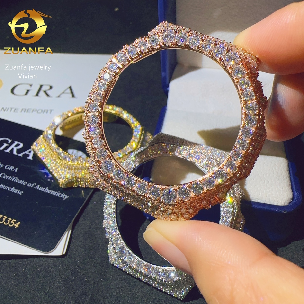 Fine Jewelry Moissanite Watch Case Bezel Brass Iced Out Pass Diamond Tester GA2100 Watch Mod Shell Hip Hop Custom Watch Decorative Accessory For Watch - view 3