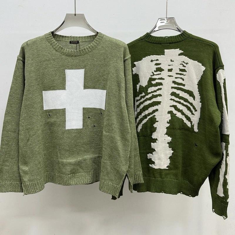 Men' s Sweaters Kapital Sweater Cross Bone Frame Distres
