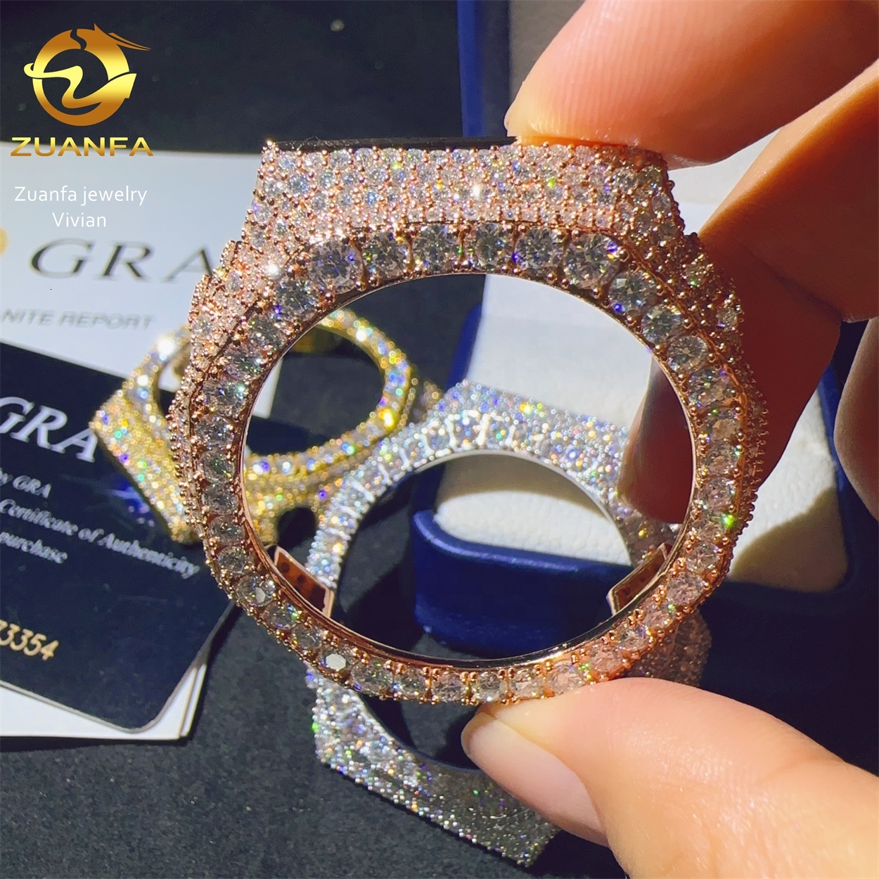 Fine Jewelry Moissanite Watch Case Bezel Brass Iced Out Pass Diamond Tester GA2100 Watch Mod Shell Hip Hop Custom Watch Decorative Accessory For Watch - view 7