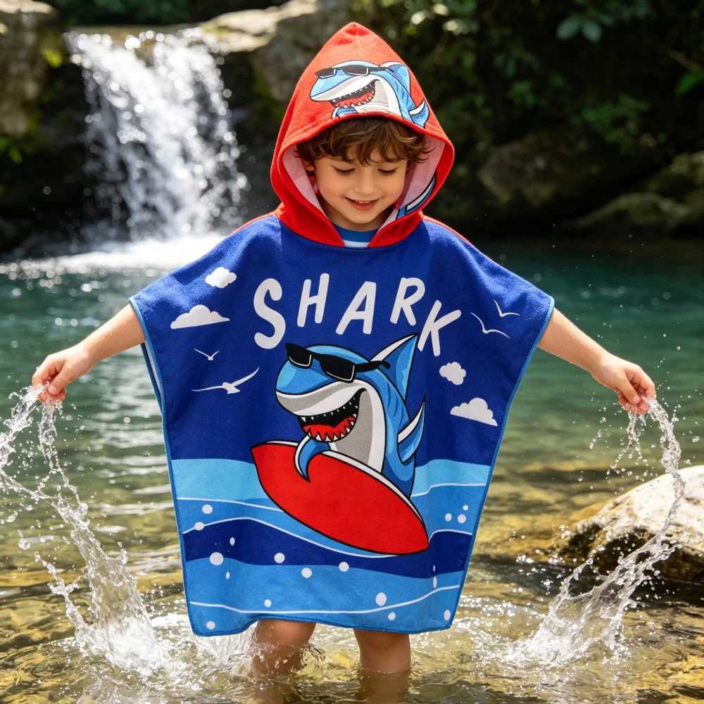 1Towel Boys Bath Hooded Cape Girls Beach Towel Children's Surfing Cape Robe Absorbent Quick Dry Towel Perfect for Beach Pool Bath L260820 - view 4