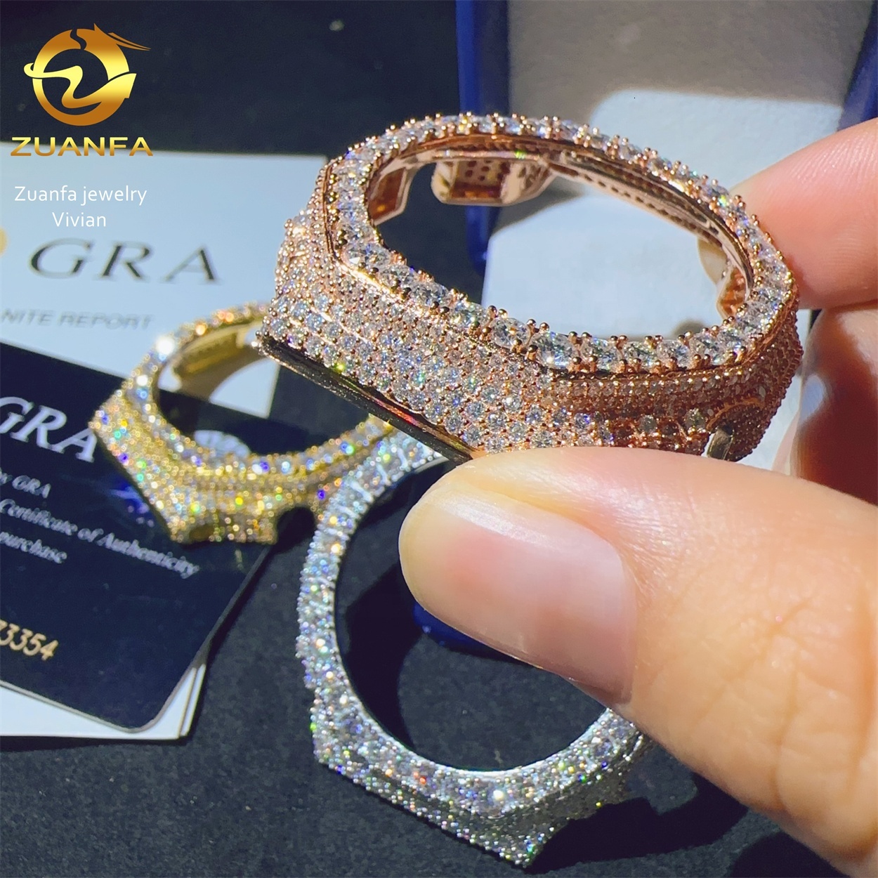 Fine Jewelry Moissanite Watch Case Bezel Brass Iced Out Pass Diamond Tester GA2100 Watch Mod Shell Hip Hop Custom Watch Decorative Accessory For Watch - view 5
