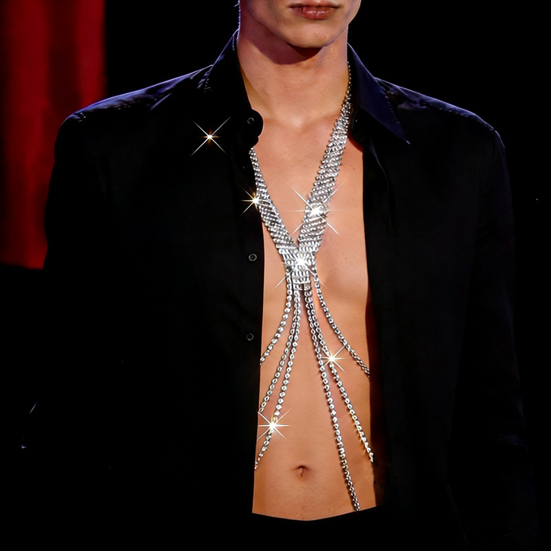 New European and American cross border sexy rhinestone body - view 3