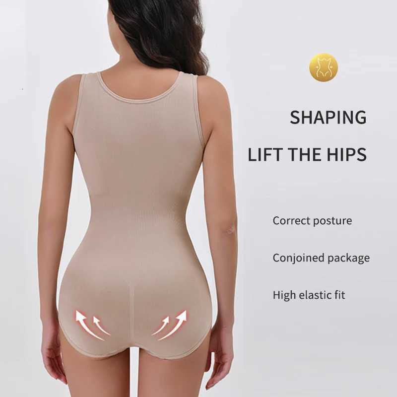 Aishang Bodysuit Shapewear with Zipper Belt Women Tummy Control Faja Full Body Shaper Waist Trainer Slimming Cincher Corset Tops L260820 - view 3