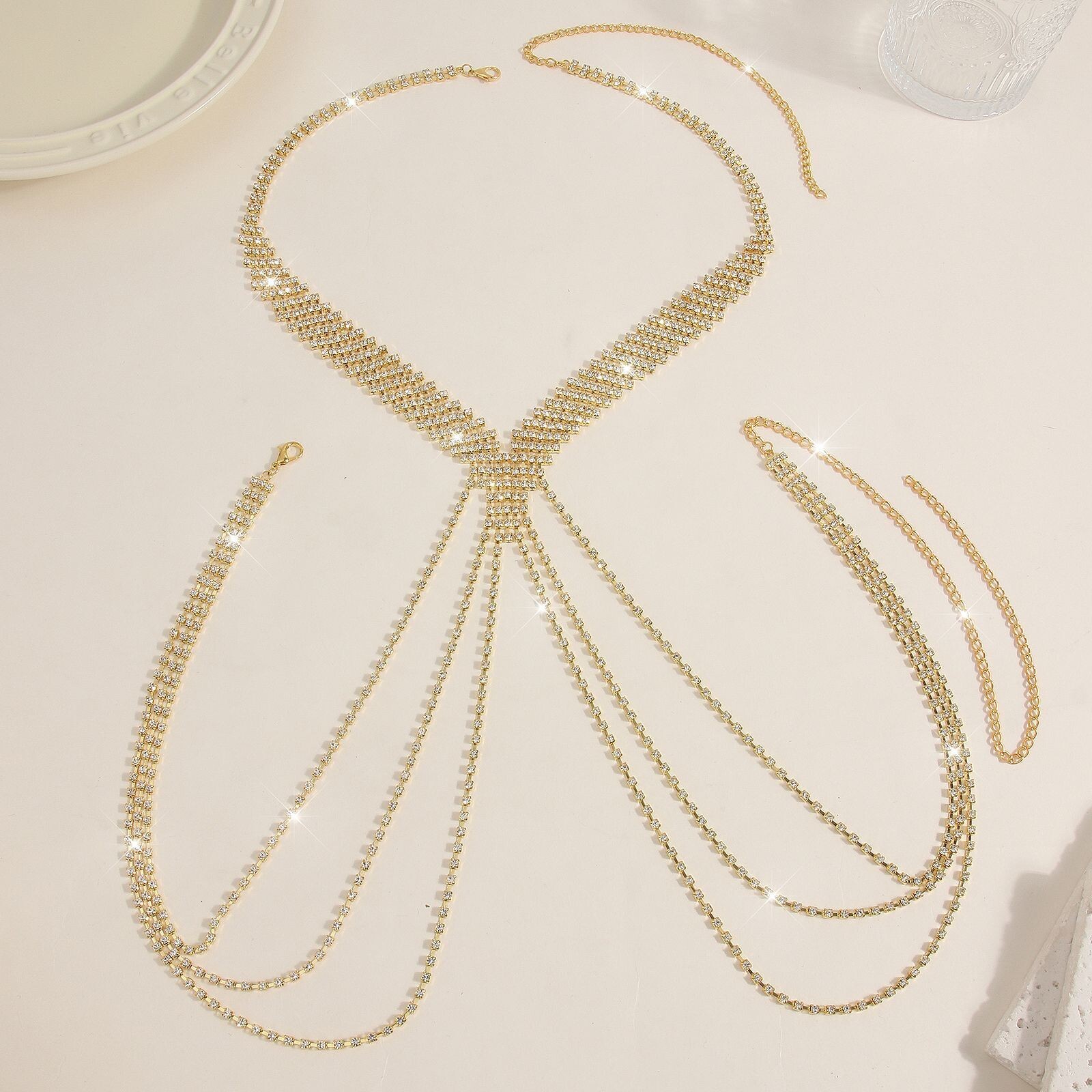 New European and American cross border sexy rhinestone body - view 5
