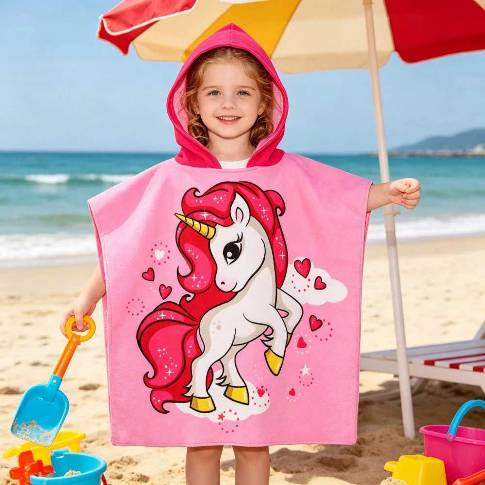 1Towel Boys Bath Hooded Cape Girls Beach Towel Children's Surfing Cape Robe Absorbent Quick Dry Towel Perfect for Beach Pool Bath L260820 - view 5