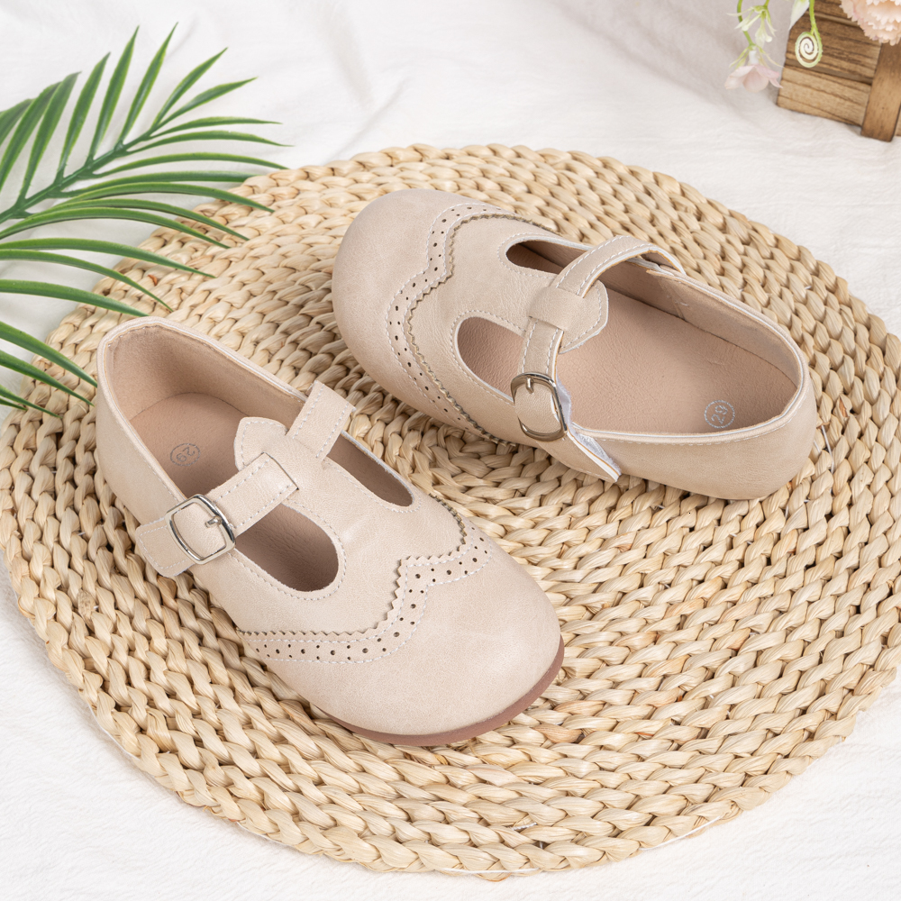 Girls T-Strap Brogue Mary Jane Flats Toddler Little Kids Single Buckle School Uniform Dress Shoes ddmyshoesvip - view 5