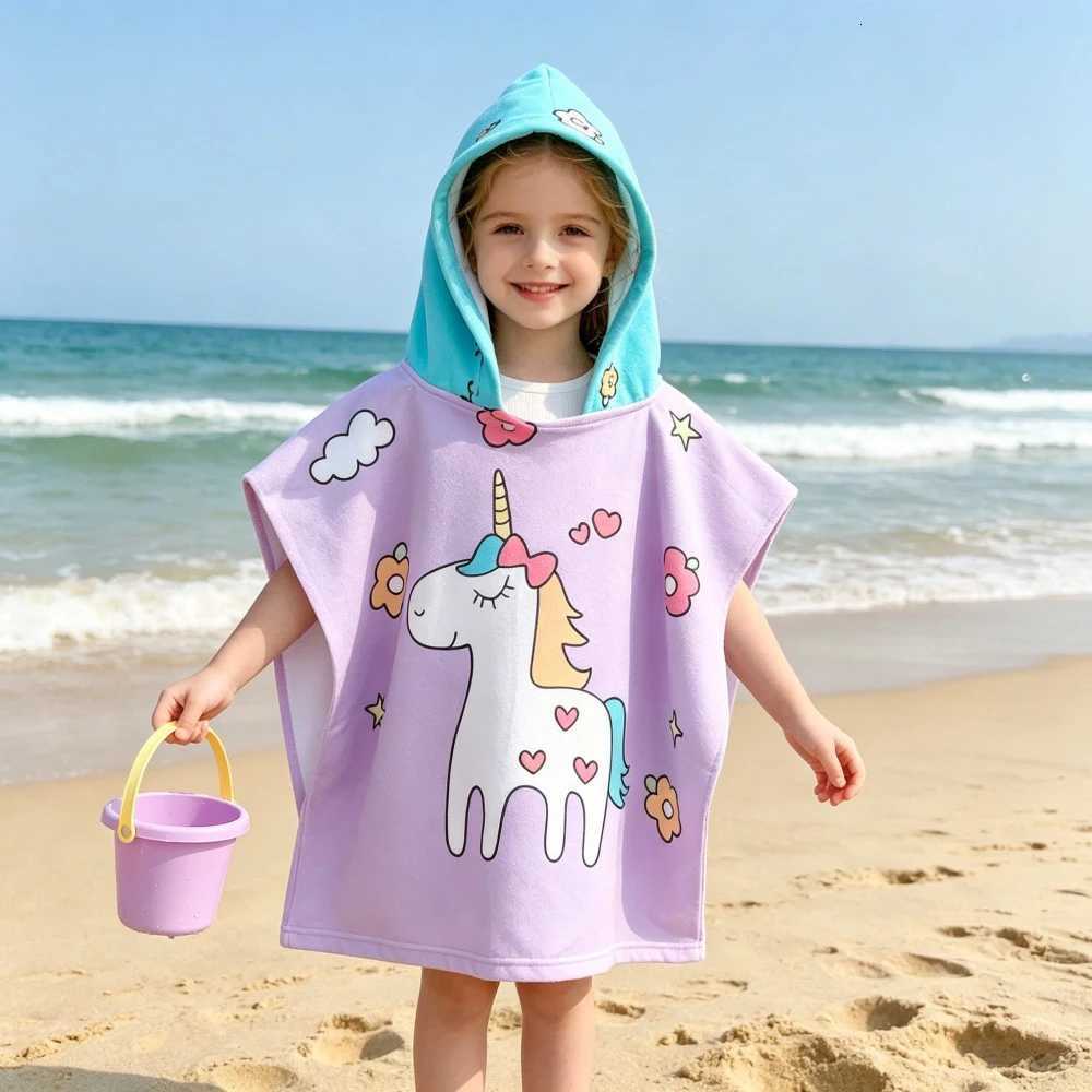 1Towel Boys Bath Hooded Cape Girls Beach Towel Children's Surfing Cape Robe Absorbent Quick Dry Towel Perfect for Beach Pool Bath L260820 - view 6