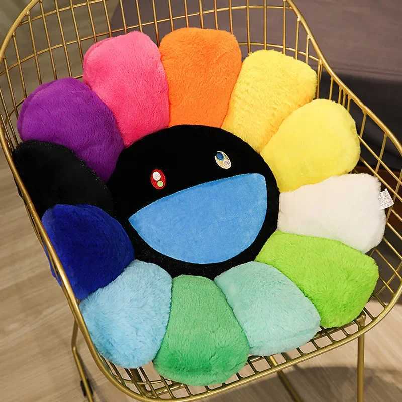 Colorful Sun Flower Plsuh Toy Pillow Cartoon Murakami Long Colorful Sun Flower Cushion Sunflower Flower Floor Mat Z260820 - view 5