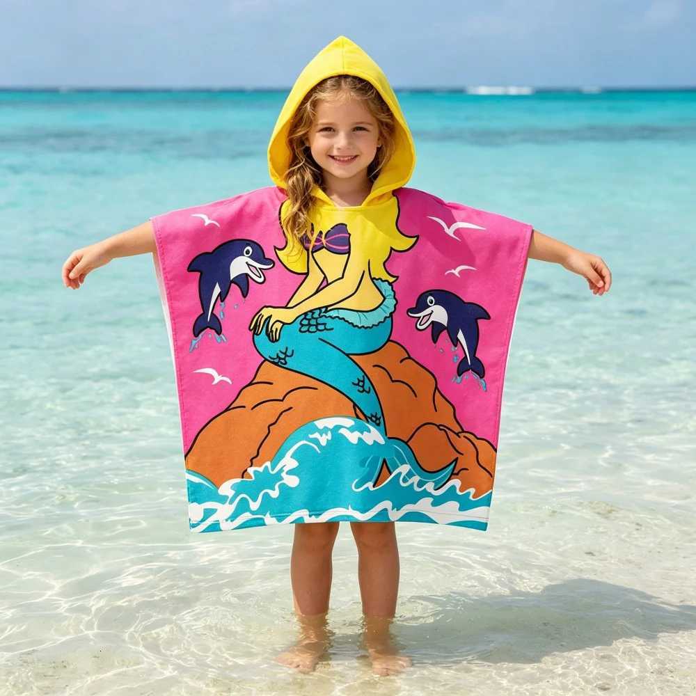 1Towel Boys Bath Hooded Cape Girls Beach Towel Children's Surfing Cape Robe Absorbent Quick Dry Towel Perfect for Beach Pool Bath L260820