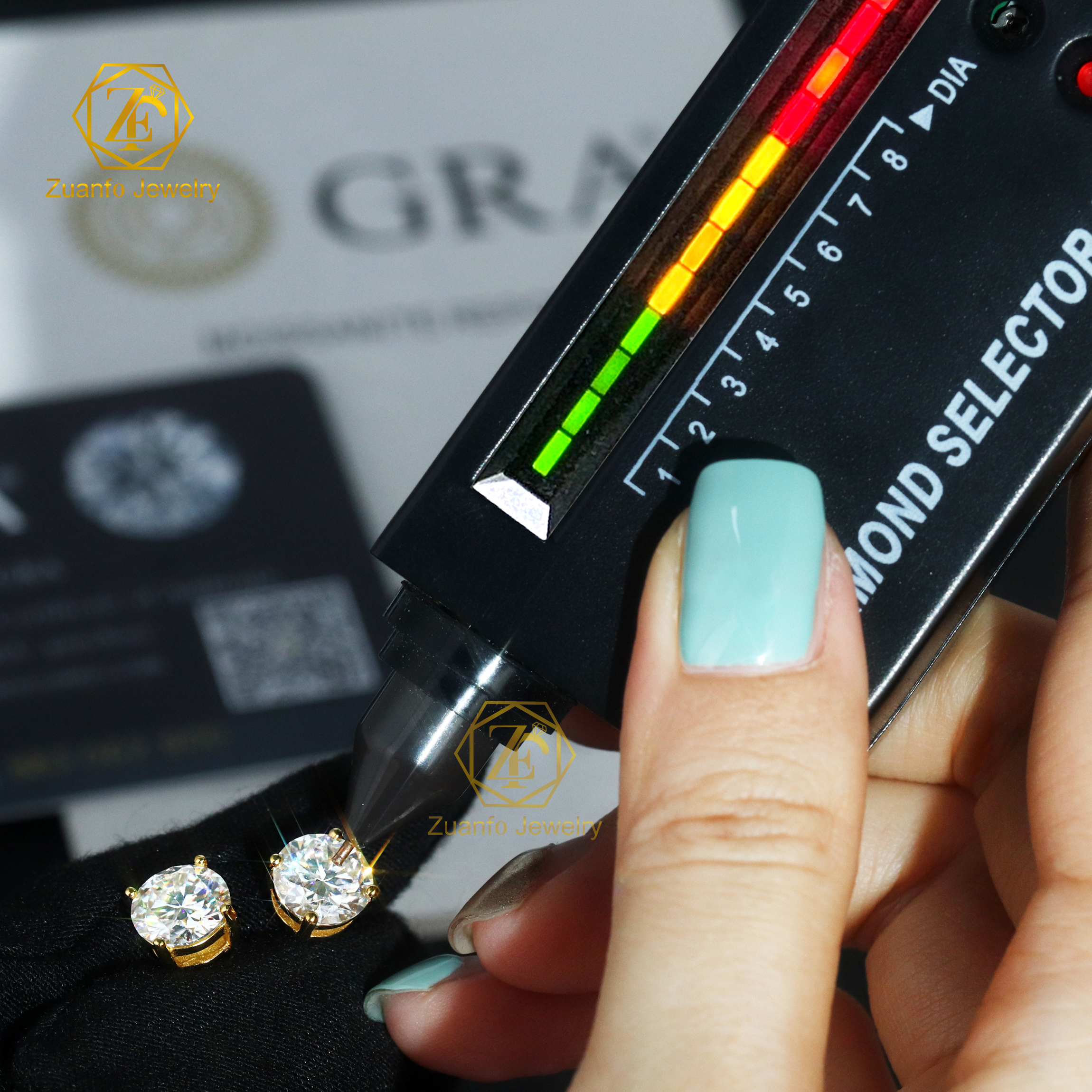 In Stock Moissanite Push Back Stud Earrings GRA 3-9mm 925 Sterling Silver Round Cut D Color VVS1 Moissanite Solitaire Earrings