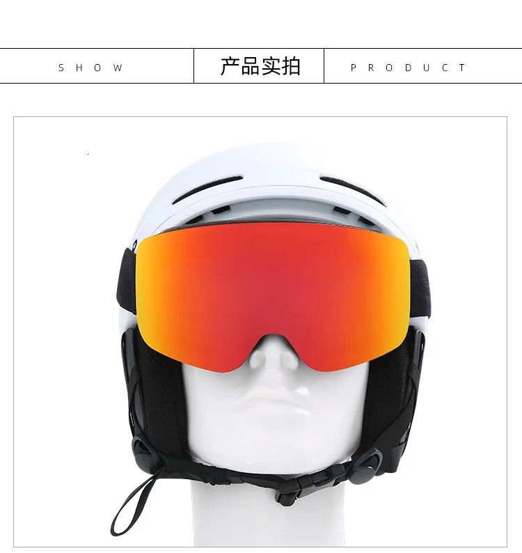Big Ski Snowboard Goggles Women Men Skiing Eyewear Mask UV 400 Snow Protection Over Glasses Adult Double Anti-Fog Cylindrical 260821