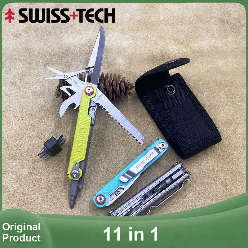 SWISS TECH 11 in 1 Mini Multitool Knife Folding EDC Outdoor Camping Survival Tools Scissors Screwdriver Multi Tool with Clip 260822 - view 3