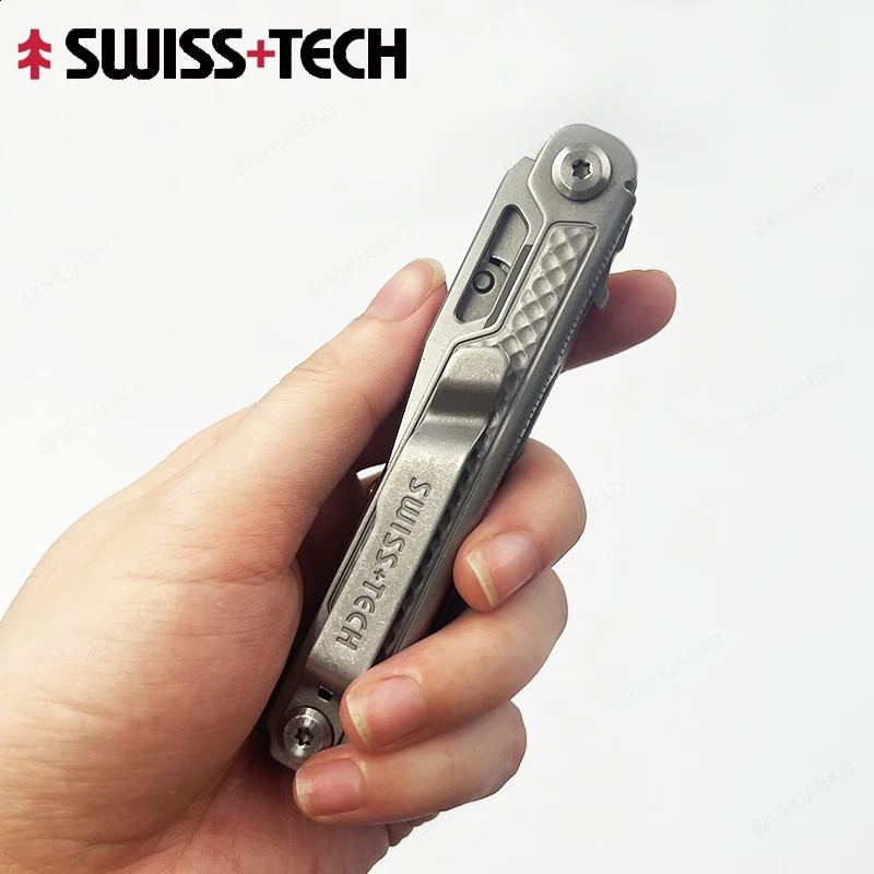 SWISS TECH 11 in 1 Mini Multitool Knife Folding EDC Outdoor Camping Survival Tools Scissors Screwdriver Multi Tool with Clip 260822 - view 1