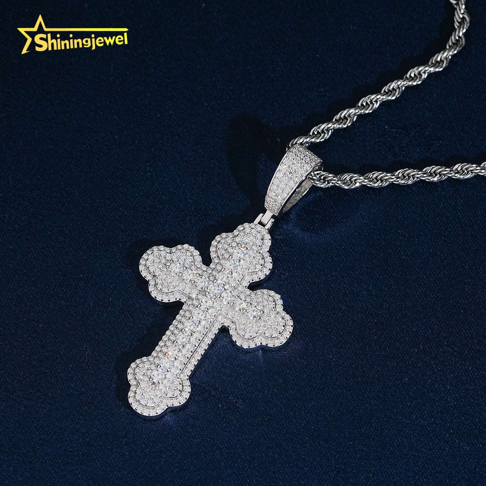 New Design Hip Hop Cross Charms Solid 925 Sliver Rhodium Plated Pass Diamond Test Moissanite Cross Pendant Iced Out Jewelry - view 5