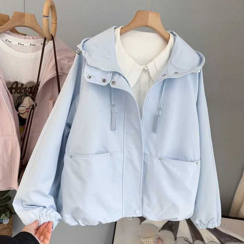 Fashion High Quality Hooded Jacket Women's Coat Spring Autumn New 2026 Korean Loose Jacket Casual All-match Top Ladies OutwearT260822 - view 1