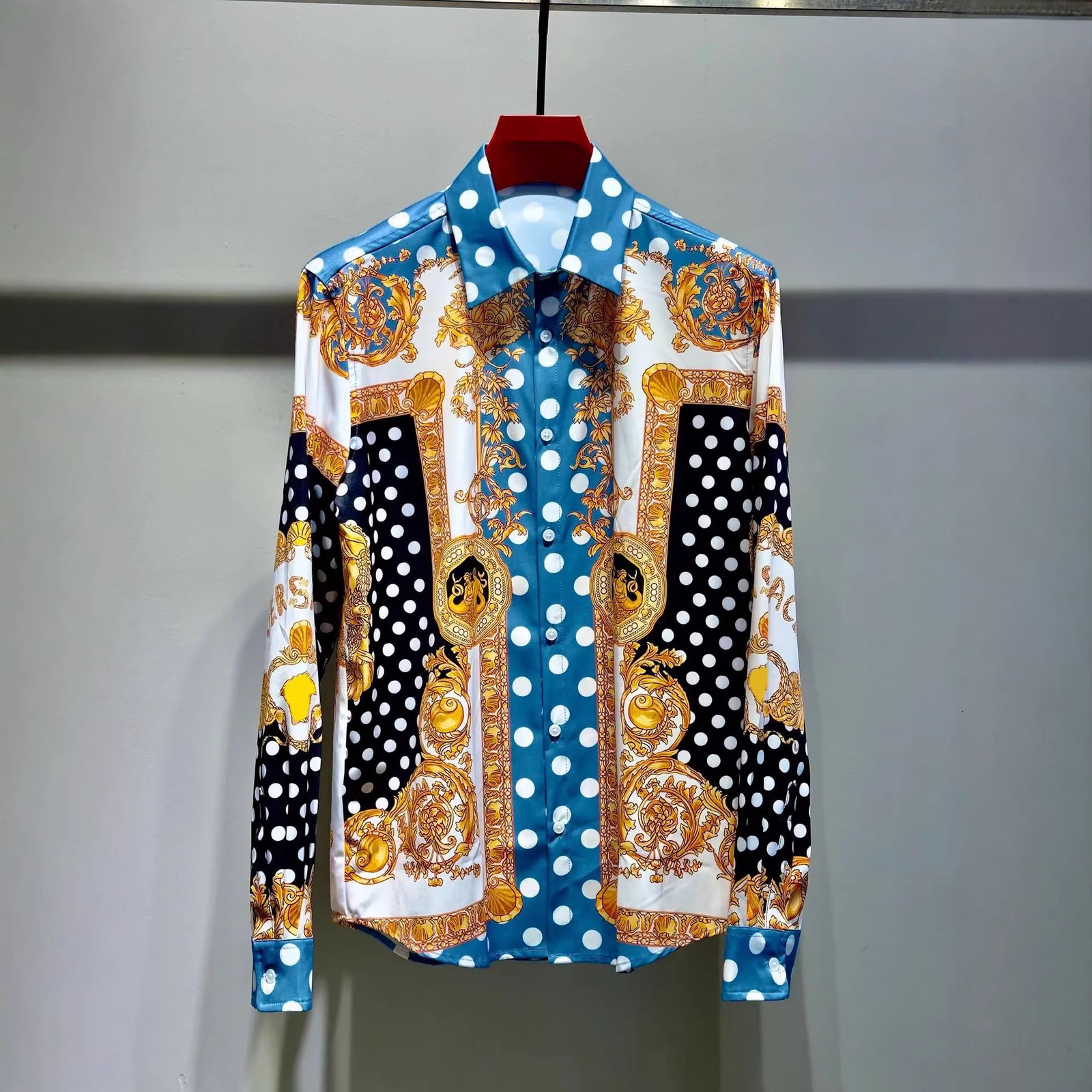 2026 Pleated Shirt with 3D Digital Collar Print Stylish Plus Size Loose Fit Single-Breasted Summer 260601 - view 5