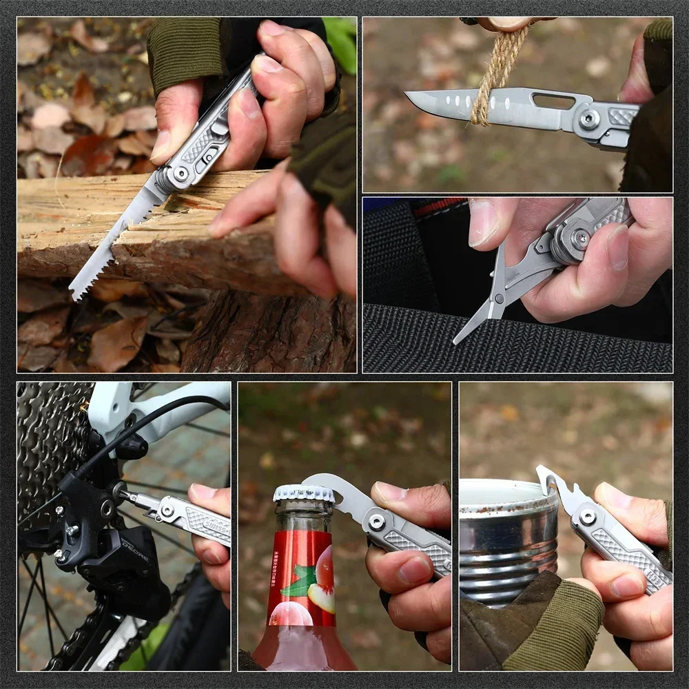 SWISS TECH 11 in 1 Mini Multitool Knife Folding EDC Outdoor Camping Survival Tools Scissors Screwdriver Multi Tool with Clip 260822 - view 5