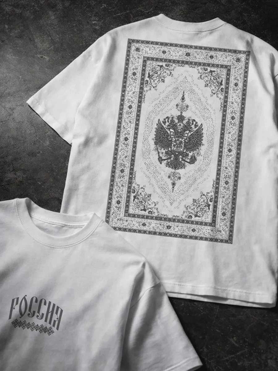Men The Spirit Of The Street Russia Crew Car Eagle Crown Graphic TShirt Street Gang Style Print Short Sleeve Casual Streetwear Z260822 - view 7