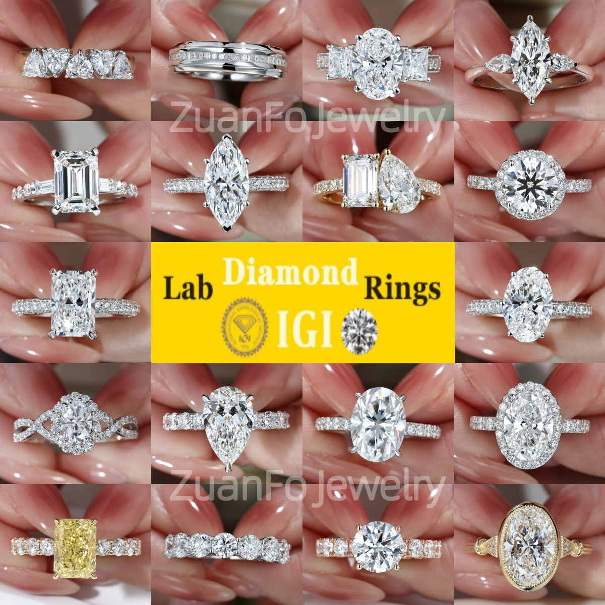 Fine Jewelry 18K Solid Gold 3ct Princess Cut Lab Grown Diamond Classic Wedding Engagement Ring Unisex Anniversary Gift