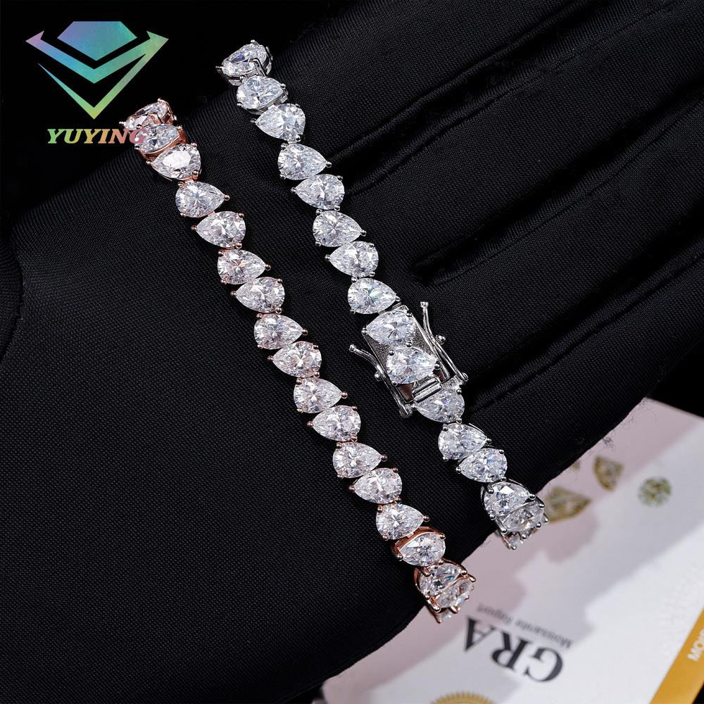 Fashion Diamond 925 Sterling Silver 10mm VVS Moissanite Cuban Link Bangle Luxury with GRA Certificate