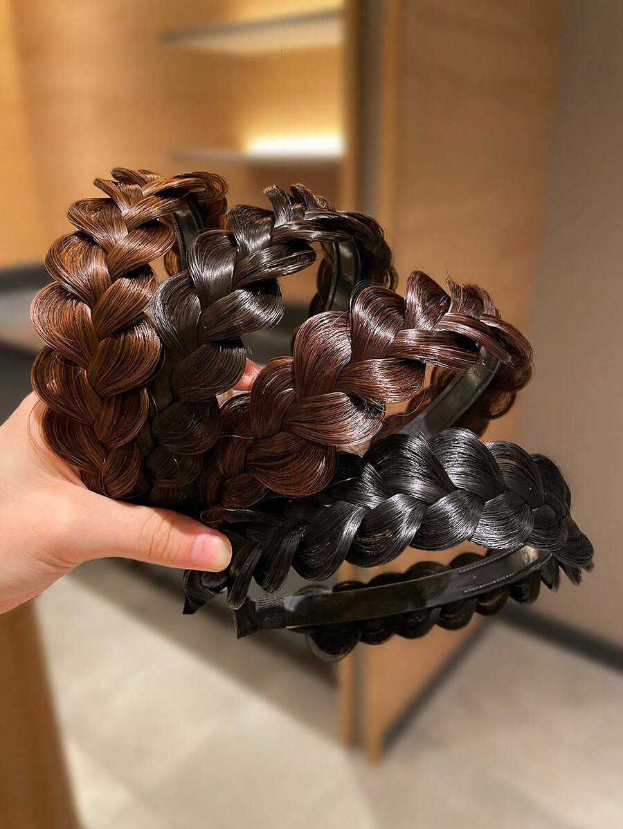 1pc Women Braided Headband With Anti-Slip Teeth Design Retro Style Hair Accessories H260822