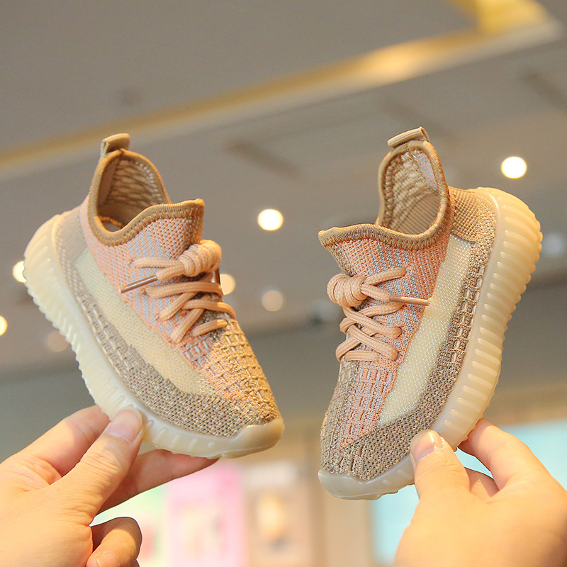 Free shipping luxury Children's sports shoes fly woven breathable mesh shoes casual shoes with soft soles - view 5