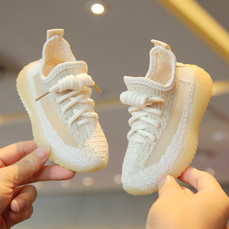 Free shipping luxury Children's sports shoes fly woven breathable mesh shoes casual shoes with soft soles - view 3
