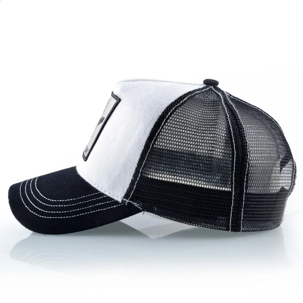 Fashion Baseball Cap Men Women Hip Hop Bone Bill Goat Embroidery Streetwear Trucker Hats Breathable Mesh Black Hat 260822