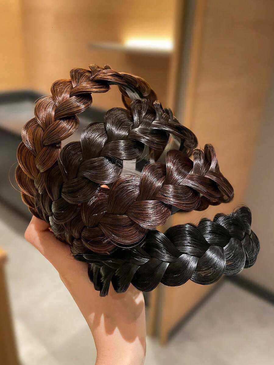 1pc Women Braided Headband With Anti-Slip Teeth Design Retro Style Hair Accessories H260822