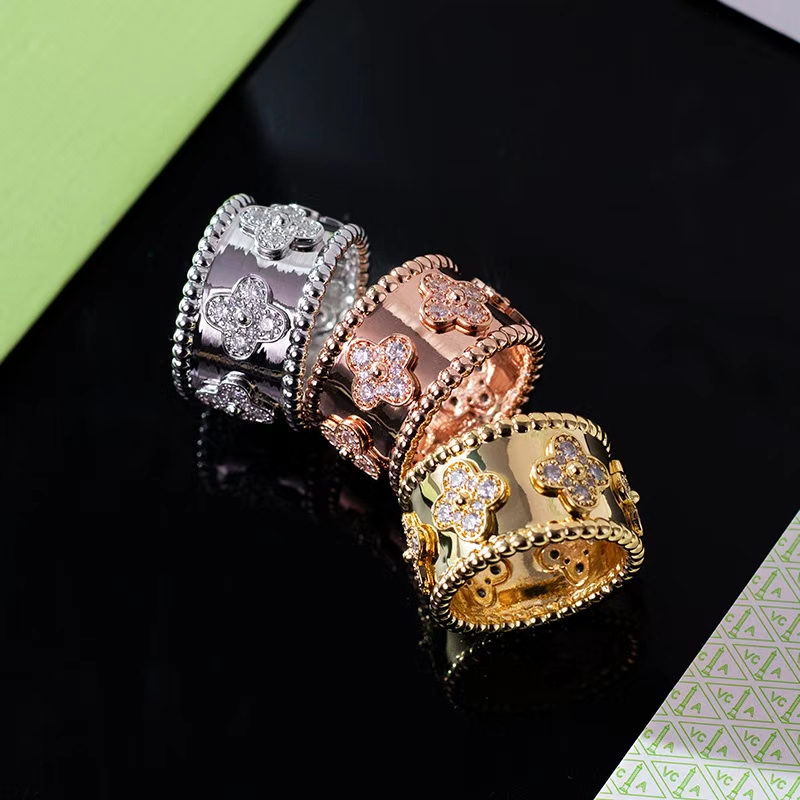 Anello Di Moda Nuovo Trifoglio Anello Di Design Di Gioielli In Acciaio Inossida…