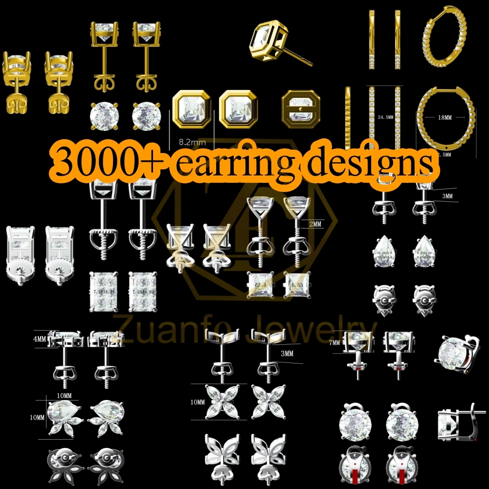 Custom Fine Jewelry 1.0- 3.0ct Oval Brilliant Cut Lab Grown Diamond Stud Real 14K Gold CVD HPHT Diamond Gold diamond Earrings - view 7