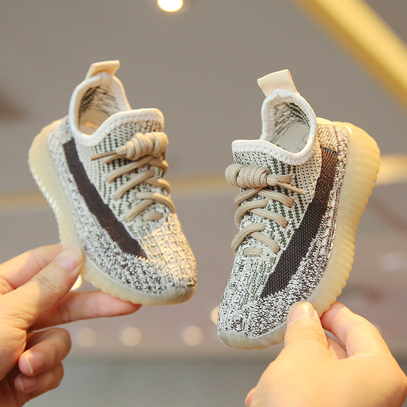 Free shipping luxury Children's sports shoes fly woven breathable mesh shoes casual shoes with soft soles - view 4