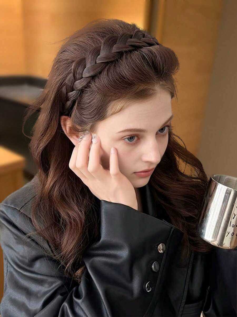 1pc Women Braided Headband With Anti-Slip Teeth Design Retro Style Hair Accessories H260822
