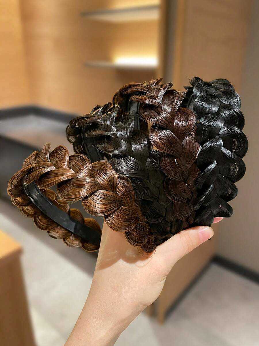 1pc Women Braided Headband With Anti-Slip Teeth Design Retro Style Hair Accessories H260822
