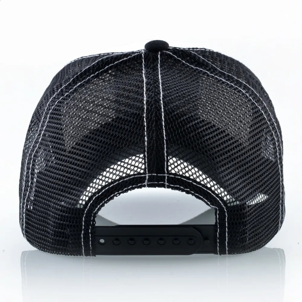 Fashion Baseball Cap Men Women Hip Hop Bone Bill Goat Embroidery Streetwear Trucker Hats Breathable Mesh Black Hat 260822