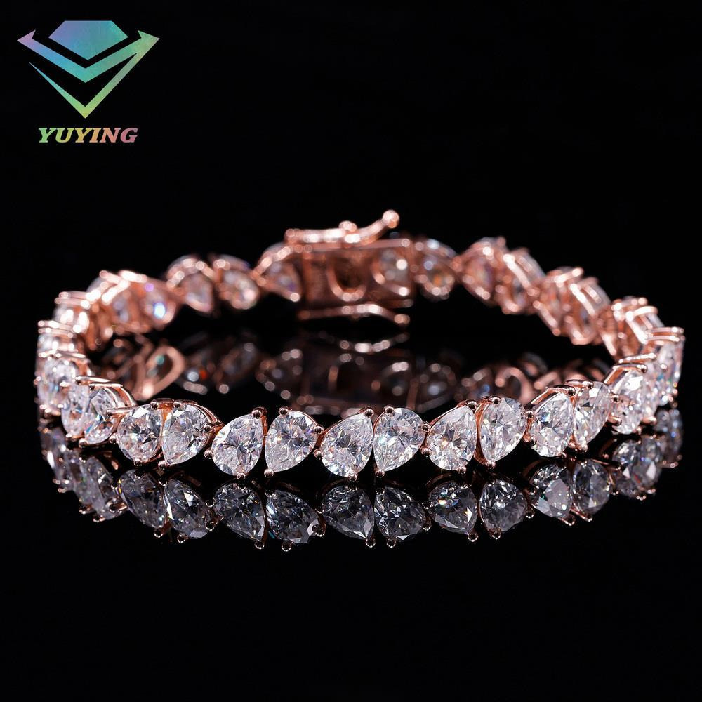 Fashion Diamond 925 Sterling Silver 10mm VVS Moissanite Cuban Link Bangle Luxury with GRA Certificate